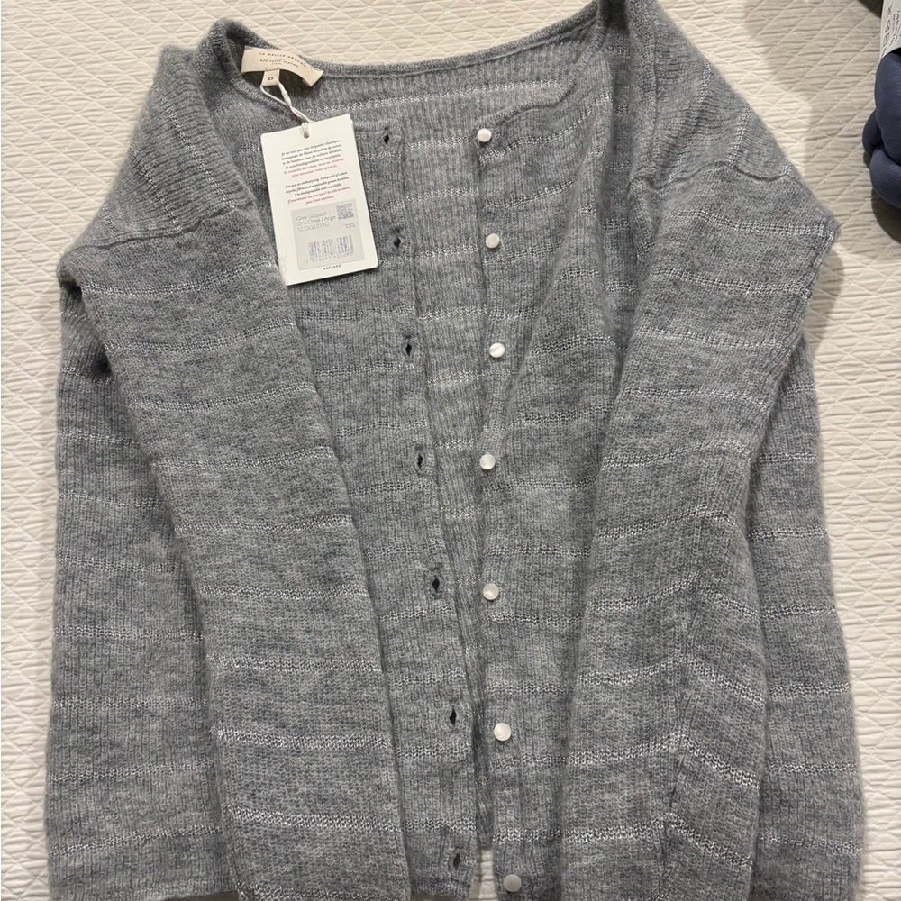 Sezane Gaspard Cardigan Mottled Grey / Silver - Size XS